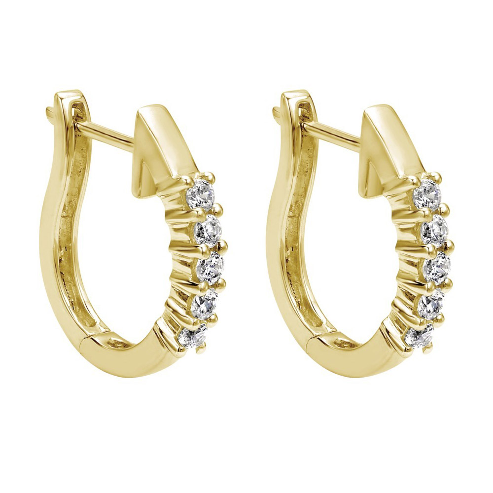 Gabriel Fashion 14 Karat Huggies Huggie Earrings EG455Y45JJ | TQ Diamonds
