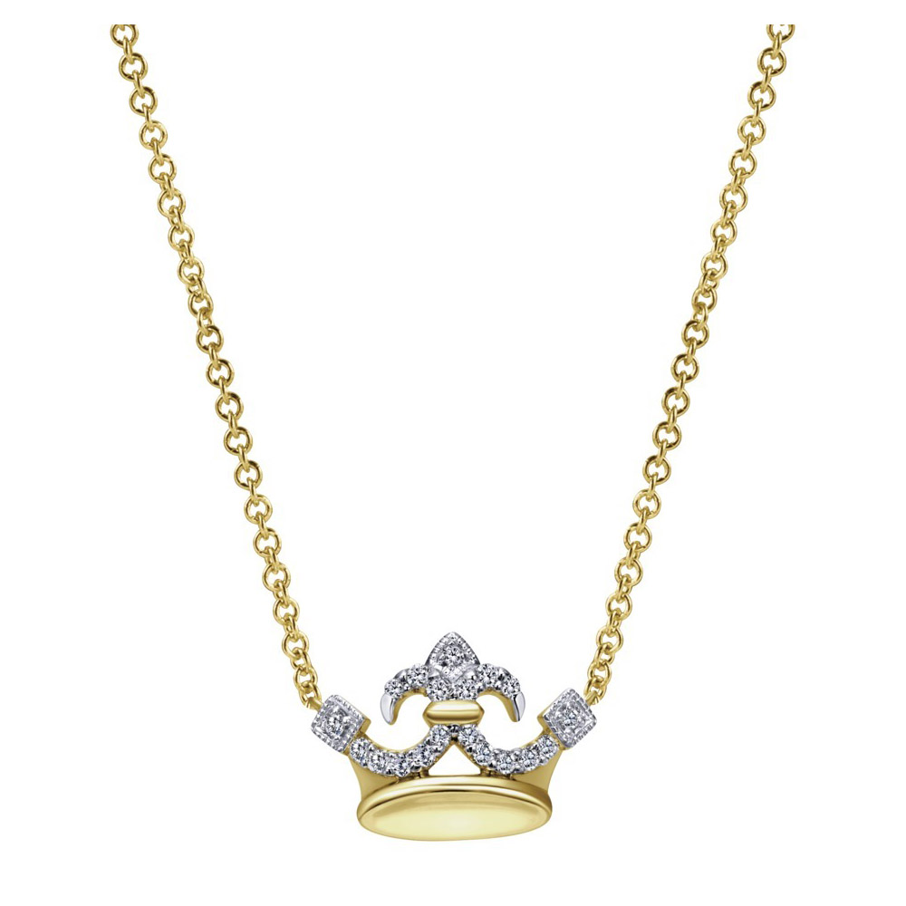 Gabriel Fashion 14 Karat Princess Chain Necklace NK4634Y45JJ | TQ Diamonds