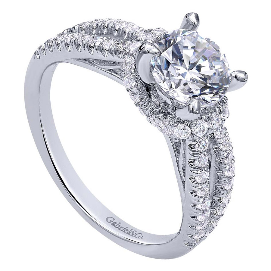 Gabriel 14 Karat Contemporary Engagement Ring ER10752W44JJ | TQ Diamonds