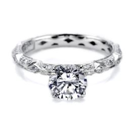 Tacori Hand Engraved Platinum Engagement Ring HT2378 | TQ Diamonds