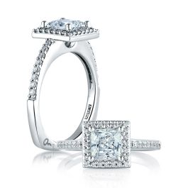 A Jaffe 14 Karat Signature Engagement Ring MES167 | TQ Diamonds